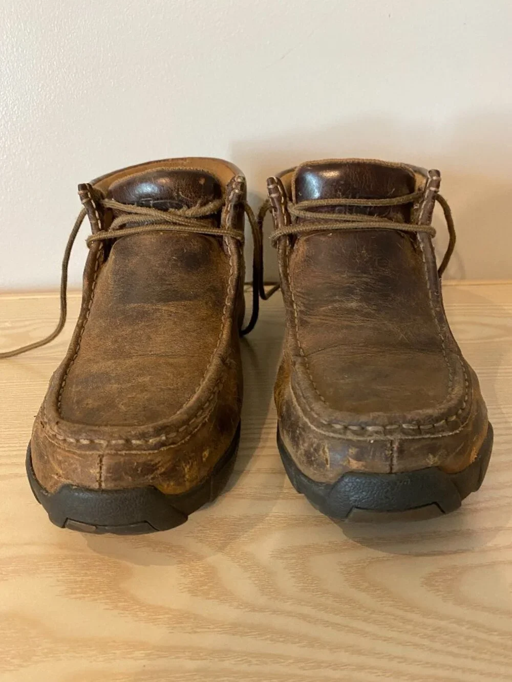 Justin 235 Brown Leather Steel Toe Work Chukka Boots Men's 8.5W